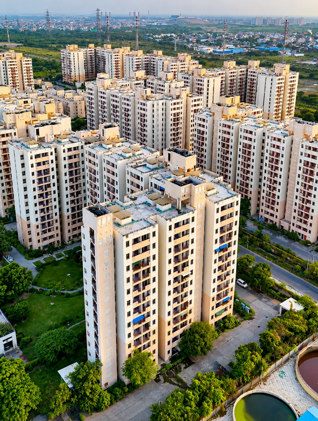DDA Narela Sector G2-G6 ke LIG towers upar se (drone view)