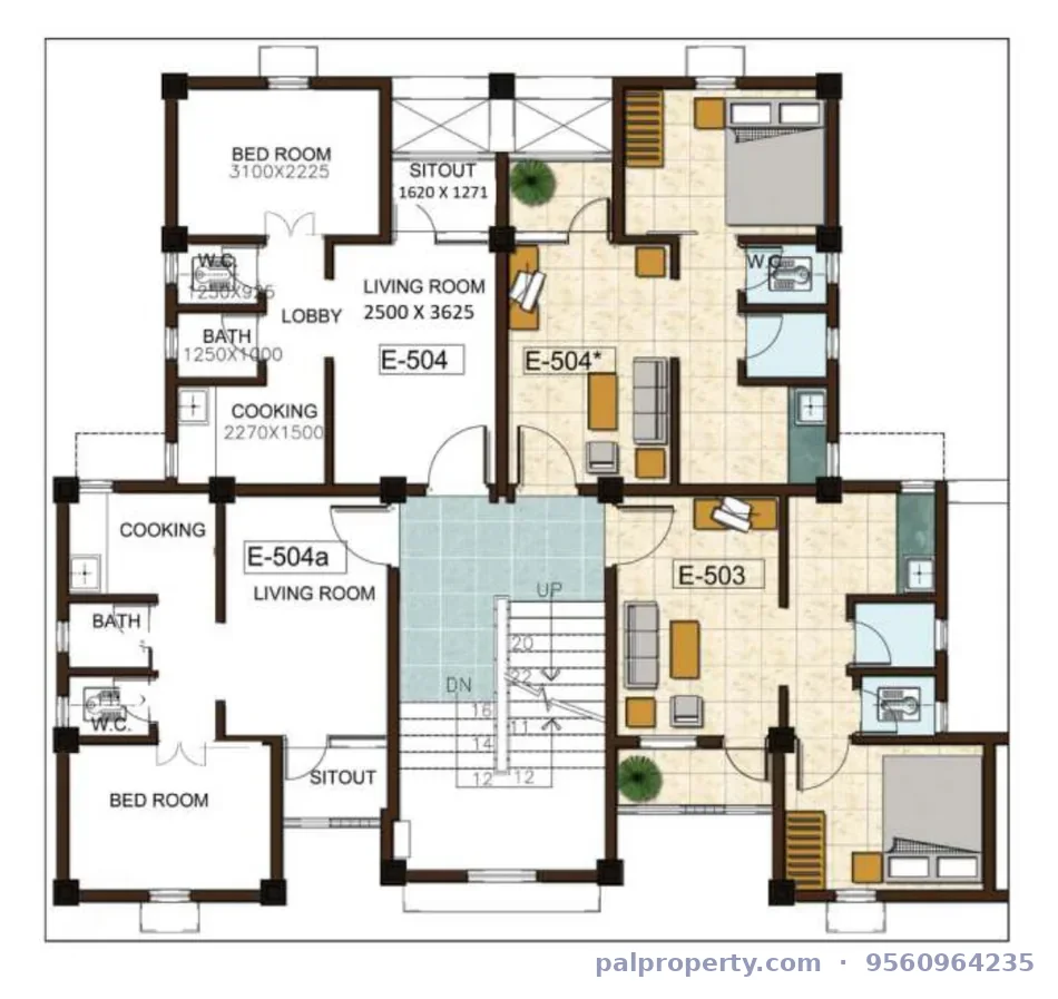 DDA EWS 1BHK floor plan - Sector G2-G6 / G7-G8, Narela Delhi | PAL Property
