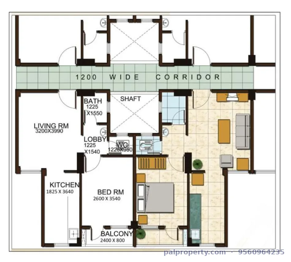 LIG 1BHK floor plan