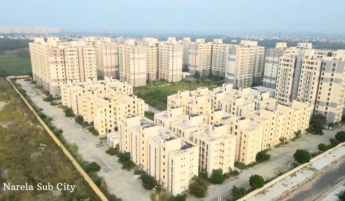 Narela Sub City housing pockets aerial